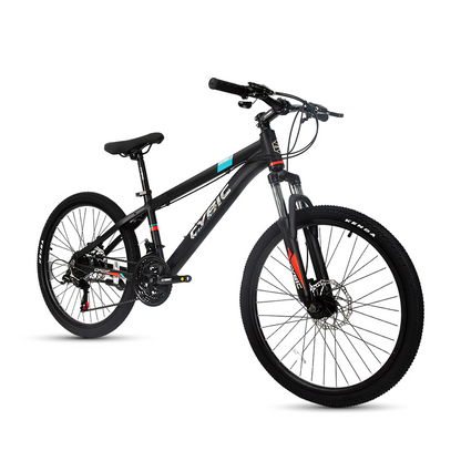 24 inch Mountain Bike for Teens, Aluminum Frame, Suspension Fork, Disc Brake, 24 inch Bicycle, Multiple Colors for Youth