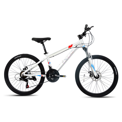 24 inch Mountain Bike for Teens, Aluminum Frame, Suspension Fork, Disc Brake, 24 inch Bicycle, Multiple Colors for Youth